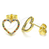 Oro Laminado Stud Earring, Gold Filled Style Polished, Golden Finish, 02.94.0117.2