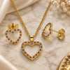 Oro Laminado Earring and Pendant Adult Set, Gold Filled Style Polished, Golden Finish, 10.94.0004.1