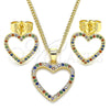 Oro Laminado Earring and Pendant Adult Set, Gold Filled Style Polished, Golden Finish, 10.94.0004.2