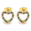 Oro Laminado Stud Earring, Gold Filled Style Polished, Golden Finish, 02.94.0122.2