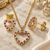 Oro Laminado Earring and Pendant Adult Set, Gold Filled Style Polished, Golden Finish, 10.94.0005.1