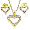 Oro Laminado Earring and Pendant Adult Set, Gold Filled Style Polished, Golden Finish, 10.156.0285.1