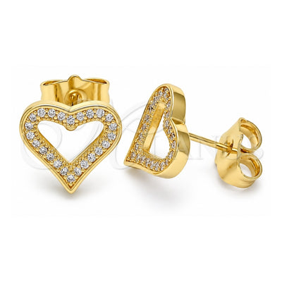 Oro Laminado Stud Earring, Gold Filled Style Polished, Golden Finish, 02.156.0484