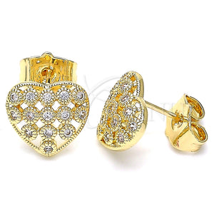 Oro Laminado Stud Earring, Gold Filled Style Polished, Golden Finish, 02.156.0485