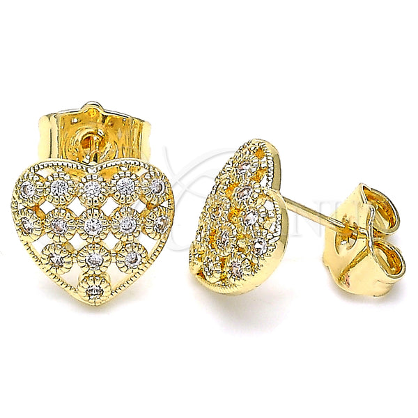 Oro Laminado Stud Earring, Gold Filled Style Polished, Golden Finish, 02.156.0485