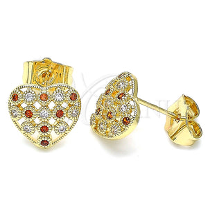 Oro Laminado Stud Earring, Gold Filled Style Polished, Golden Finish, 02.156.0485.1