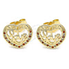 Oro Laminado Stud Earring, Gold Filled Style Polished, Golden Finish, 02.156.0398.1
