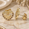Oro Laminado Stud Earring, Gold Filled Style Polished, Golden Finish, 02.156.0398.1