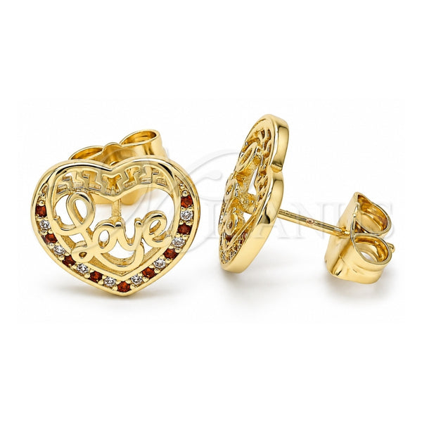 Oro Laminado Stud Earring, Gold Filled Style Polished, Golden Finish, 02.156.0398.1