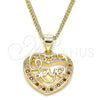 Oro Laminado Pendant Necklace, Gold Filled Style Polished, Golden Finish, 04.156.0350.1.20 (20 Inches Length)
