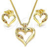 Oro Laminado Earring and Pendant Adult Set, Gold Filled Style Polished, Golden Finish, 10.156.0126.2