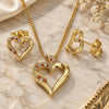 Oro Laminado Earring and Pendant Adult Set, Gold Filled Style Polished, Golden Finish, 10.156.0126.2