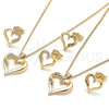 Oro Laminado Earring and Pendant Adult Set, Gold Filled Style Polished, Golden Finish, 10.156.0126.2