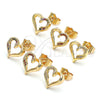 Gold Filled Ring — Stud Earring Heart Design with White Micro Pave — alternate product view — SKU 136234 | Oro Laminado anillo — Stud Earring corazón diseño with blanco Micro Pave — SKU 136234