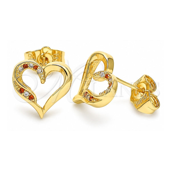 Oro Laminado Stud Earring, Gold Filled Style Polished, Golden Finish, 02.156.0486.1