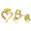 Oro Laminado Stud Earring, Gold Filled Style Polished, Golden Finish, 02.156.0486.1