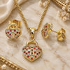 Oro Laminado Earring and Pendant Adult Set, Gold Filled Style Polished, Golden Finish, 10.156.0246.4