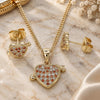 Oro Laminado Earring and Pendant Adult Set, Gold Filled Style Polished, Golden Finish, 10.156.0290.1