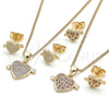 Oro Laminado Earring and Pendant Adult Set, Gold Filled Style Polished, Golden Finish, 10.156.0290.1