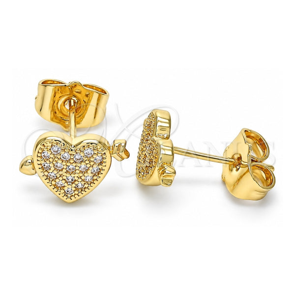 Oro Laminado Stud Earring, Gold Filled Style Polished, Golden Finish, 02.156.0489