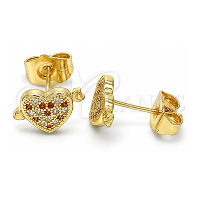 Oro Laminado Stud Earring, Gold Filled Style Polished, Golden Finish, 02.156.0489.1