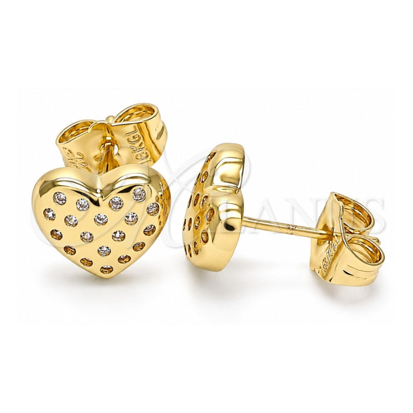 Oro Laminado Stud Earring, Gold Filled Style Polished, Golden Finish, 02.156.0490