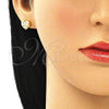 Oro Laminado Stud Earring, Gold Filled Style Polished, Golden Finish, 02.156.0490.1