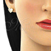 Oro Laminado Stud Earring, Gold Filled Style Polished, Golden Finish, 02.156.0491