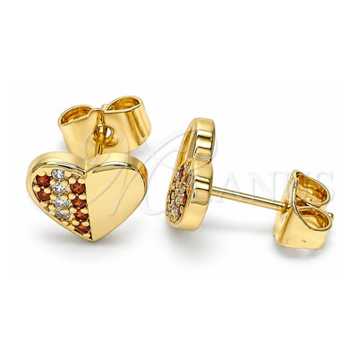 Oro Laminado Stud Earring, Gold Filled Style Polished, Golden Finish, 02.156.0491.1