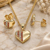 Oro Laminado Earring and Pendant Adult Set, Gold Filled Style Polished, Golden Finish, 10.156.0292.1