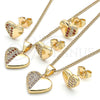 Oro Laminado Earring and Pendant Adult Set, Gold Filled Style Polished, Golden Finish, 10.156.0292.1
