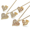 Oro Laminado Earring and Pendant Adult Set, Gold Filled Style Polished, Golden Finish, 10.156.0293