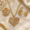 Oro Laminado Earring and Pendant Adult Set, Gold Filled Style Polished, Golden Finish, 10.156.0293.1