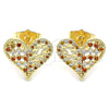 Oro Laminado Stud Earring, Gold Filled Style Polished, Golden Finish, 02.156.0492.1