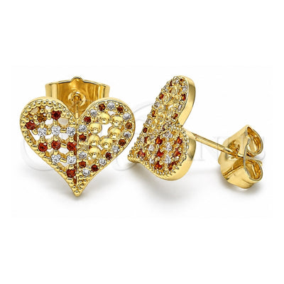 Oro Laminado Stud Earring, Gold Filled Style Polished, Golden Finish, 02.156.0492.1