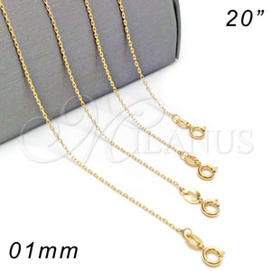 Gold Filled Necklace — Basic Necklace Rolo Design Polished 04.09. 0.40 Gauge — main product view — SKU 139684 | Oro Laminado collar — básico Necklace Rolo diseño pulido 04.09. 0.40 Gauge — SKU 139684