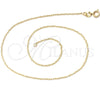 Oro Laminado Basic Necklace, Gold Filled Style Rolo Design, Polished, Golden Finish, 04.09.0187.16 (0.40 Gauge, 01 MM Thickness, 16 Inches Length)