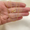 Oro Laminado Basic Necklace, Gold Filled Style Rolo Design, Polished, Golden Finish, 04.09.0187.16 (0.40 Gauge, 01 MM Thickness, 16 Inches Length)