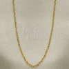 Oro Laminado Basic Necklace, Gold Filled Style Rolo Design, Polished, Golden Finish, 04.09.0187.18 (0.40 Gauge, 01 MM Thickness, 18 Inches Length)