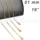 Oro Laminado Basic Necklace, Gold Filled Style Paperclip Design, Polished, Golden Finish, 04.09.0189.16 (0.50 Gauge, 01 MM Thickness, 16 Inches Length)