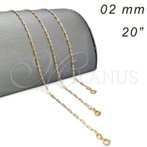 Gold Filled Necklace — Basic Necklace Paperclip Design Polished 04.09. 0.60 Gauge — main product view — SKU 139693 | Oro Laminado collar — básico Necklace Paperclip diseño pulido 04.09. 0.60 Gauge — SKU 139693