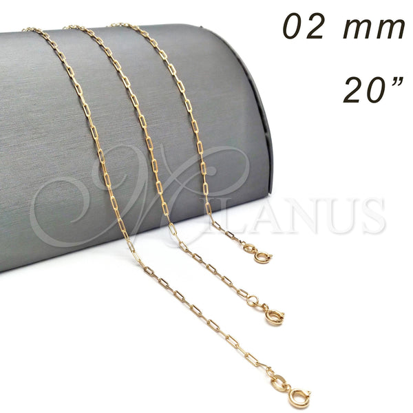 Gold Filled Necklace — Basic Necklace Paperclip Design Polished 04.09. 0.60 Gauge — main product view — SKU 139693 | Oro Laminado collar — básico Necklace Paperclip diseño pulido 04.09. 0.60 Gauge — SKU 139693