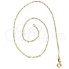 Oro Laminado Basic Necklace, Gold Filled Style Paperclip Design, Polished, Golden Finish, 04.09.0192.18 (0.50 Gauge, 02 MM Thickness, 18 Inches Length)