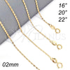 Oro Laminado Basic Necklace, Gold Filled Style Mariner Design, Polished, Golden Finish, 04.32.0021.22 (0.40 Gauge, 02 MM Thickness, 22 Inches Length)