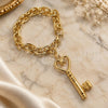 Oro Laminado Charm Bracelet, Gold Filled Style key Design, Polished, Golden Finish, 03.63.2179.08 (11 MM Thickness, 8 Inches Length)
