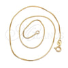 Oro Laminado Basic Necklace, Gold Filled Style Box Design, Polished, Golden Finish, 04.09.0188.18 (120 Gauge, 01 MM Thickness, 18 Inches Length)