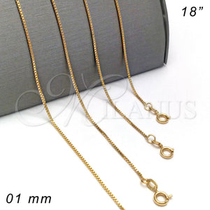 Gold Filled Necklace — Basic Necklace Box Design Polished 04.09. Gauge 01 — main product view — SKU 139709 | Oro Laminado collar — básico Necklace Box diseño pulido 04.09. Gauge 01 — SKU 139709