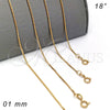 Oro Laminado Basic Necklace, Gold Filled Style Box Design, Polished, Golden Finish, 04.09.0188.18 (120 Gauge, 01 MM Thickness, 18 Inches Length)