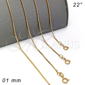 Gold Filled Necklace — Basic Necklace Box Design Polished 04.09. Gauge 01 — main product view — SKU 139711 | Oro Laminado collar — básico Necklace Box diseño pulido 04.09. Gauge 01 — SKU 139711