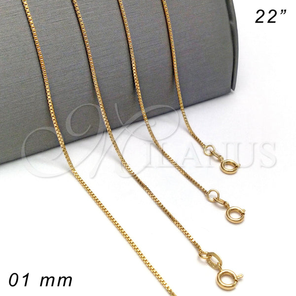 Gold Filled Necklace — Basic Necklace Box Design Polished 04.09. Gauge 01 — main product view — SKU 139711 | Oro Laminado collar — básico Necklace Box diseño pulido 04.09. Gauge 01 — SKU 139711